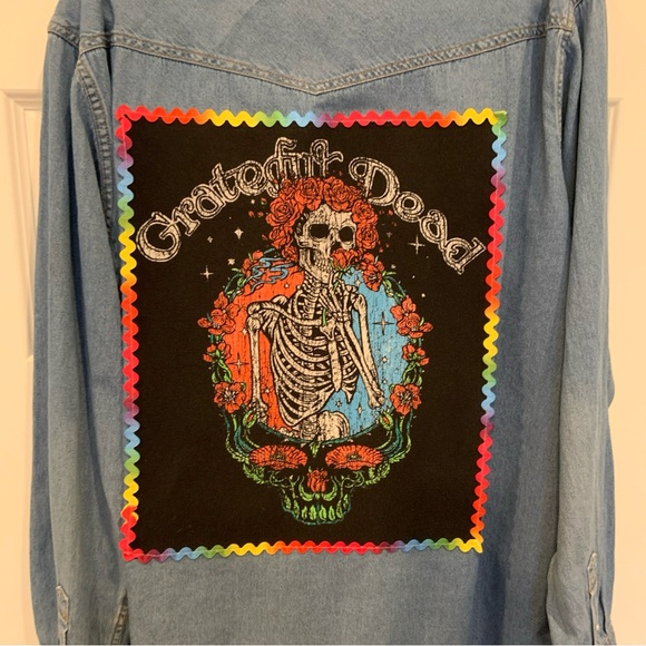 Custom Made Grateful Dead Graphic on Ranchwear XXL Pearl Snap western shirt - Picture 3 of 8